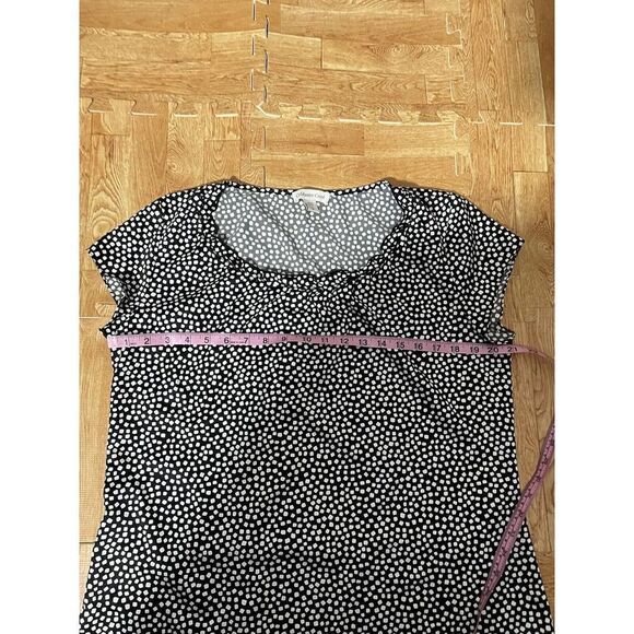 Coldwater Creek Size L 14 Womens Top Short Sleeve Black & White - Picture 6 of 6